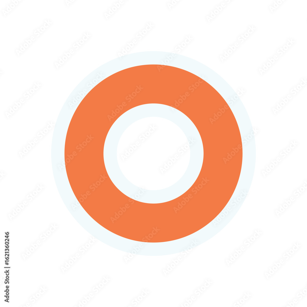 Poster bold abstract circle shape sticker. flat round shape element. modern brutalist style, showcasing a u