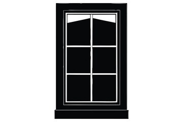 double hung window vector icon silhouette