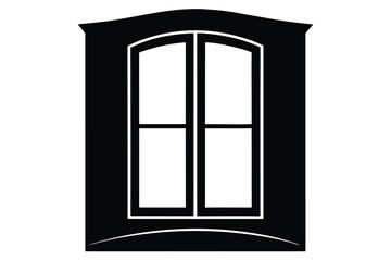 closed window vector icon silhouette