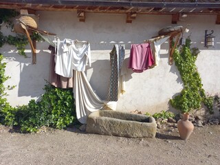drying clothes in the sun