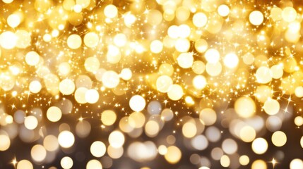 Golden bokeh lights on dark background