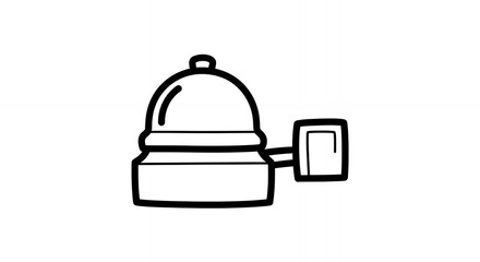 Fototapeta premium Monochrome Line Art of Classic Service Bell Ringing Isolated on White Background a Hand Drawn Minimalist Vector Illustration of Vintage Bell Perfect for Decoration with Black and White Design Style