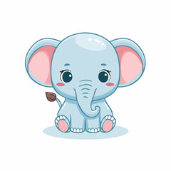 Fototapeta premium Chibi-Babyelefant – niedliches Cartoon-Tier im Kawaii-Stil als Vektorillustration