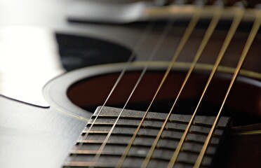 close up of a guitar