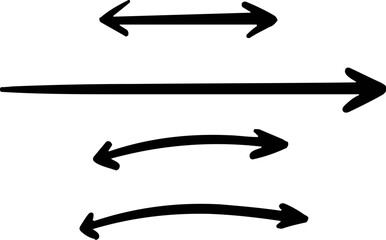 Black hand-drawn arrows in different sizes and directions  