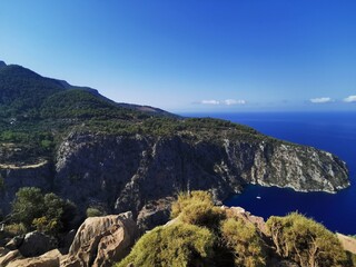 Luftaufnahmen Blick auf die Schmetterlingsschlucht in der Nähe von Oludeniz, Fethiye, Türkei