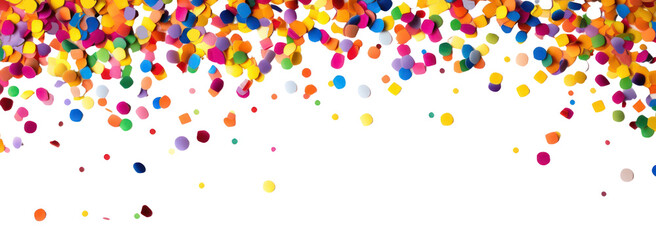 PNG Rainbow confetti border background celebration decoration.