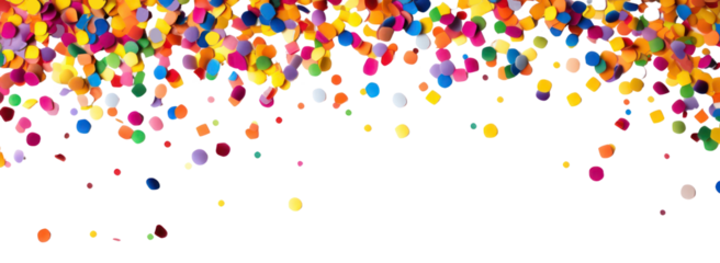 PNG Rainbow confetti border background celebration decoration.