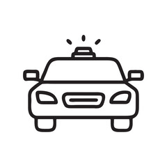 vector illustration of a facing police car