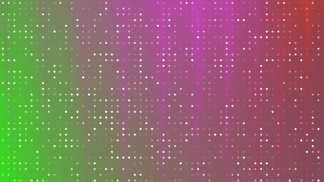 Abstracts Twirls Blink Dot  Dynamic pixel grid background with vibrant green, pink, and red gradient shifting and twinkling subtly