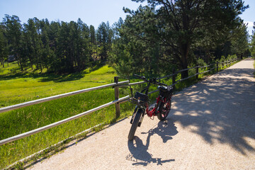 E-bike on the George S. Mickelson Trail, South Dakota