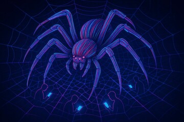 The Internet as a Spider – Digital Control and Web Addiction Concept