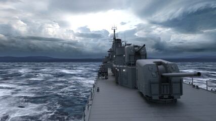 艦艇　3DCGレンダリング © tsuneomp