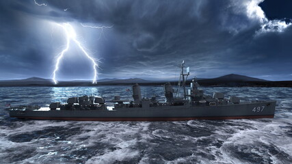 艦艇　3DCGレンダリング © tsuneomp