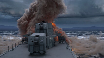 艦艇　3DCGレンダリング © tsuneomp