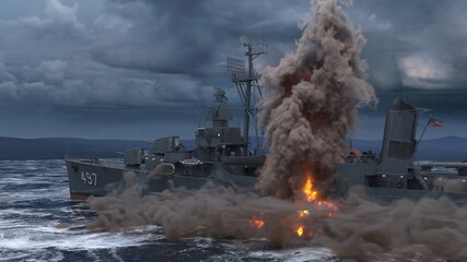 艦艇　3DCGレンダリング © tsuneomp