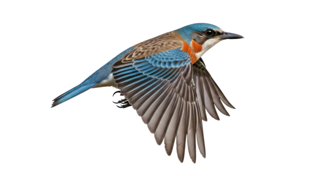 Isolated Rufous-tailed Roller in Flight