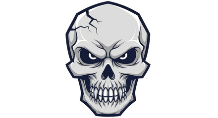 Isolated Skull with Cracked Forehead