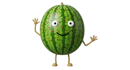 Isolated Cartoon Watermelon Character