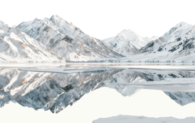 PNG Snow-dusted mountains landscape snow scenery natural.
