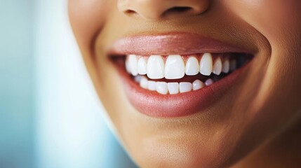 Fototapeta premium Closeup smile showing healthy white teeth