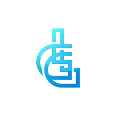 letter initial LG monogram logo blue grey color