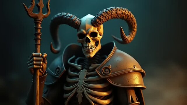 Skeletal Demon Lord with Dark Fantasy.