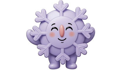 Isolated snowflake character with happy face