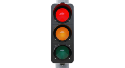 Isolated Traffic Light with Red Signal