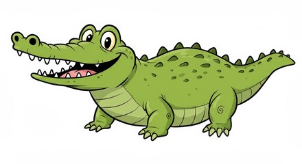 Fototapeta premium Friendly cartoon crocodile illustration