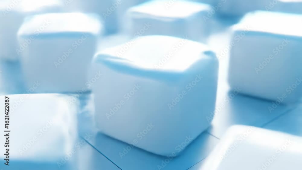 Aufkleber abstract white cubes background with soft lighting, futuristic design with geometric patterns