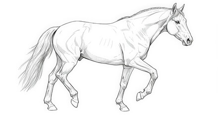 Grayscale horse illustration