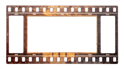 A vintage film frame isolated on transparent background provides a nostalgic cinematic border