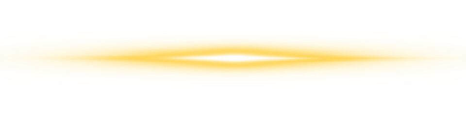 Light beam and glowing line with flare, golden shine and radiant streak. Futuristic overlay with neon glow, blur effect and digital aura in high intensity.