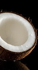 Coconut half with soft creamy texture v2