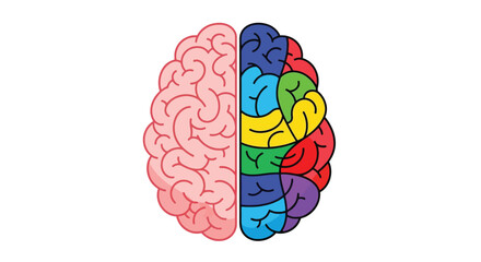 Creative and Logical Brain Concept with Puzzle Pieces