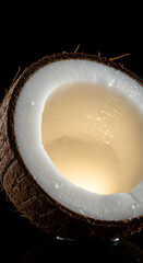 Coconut half with soft creamy texture v3