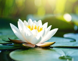 White lotus flower in sunlight
