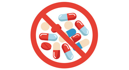 Forbidden Pills: No Medication Symbol