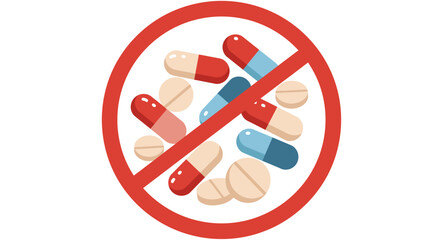 Forbidden Pills: No Medication Symbol
