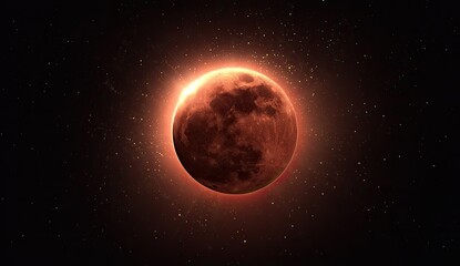 Fototapeta premium Blood Moon Eclipse Night Space Celestial Event