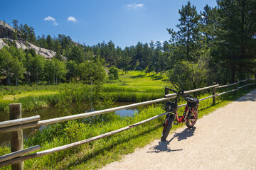 E-bike on the George S. Mickelson Trail, South Dakota