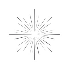 Fototapeta premium Hand-drawn Sunburst Starburst Doodle Rays Radial Light Explosion Graphic Element