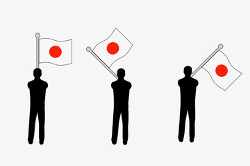 日本国旗を振る