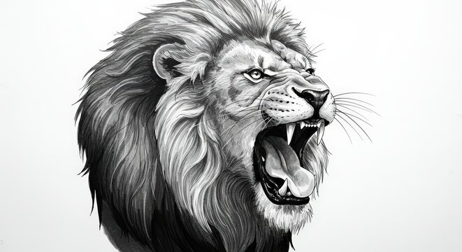 Roar lion illustration graphic art