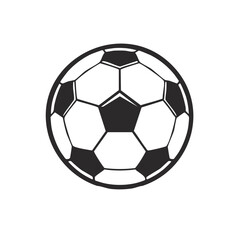 Classic black and white soccer ball illustration simple graphic icon for a sports game