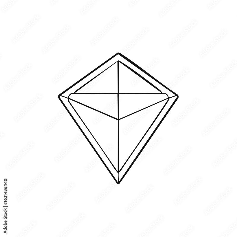 Poster abstract geometric diamond rhombus outline with internal lines creating a modern minimalist design e
