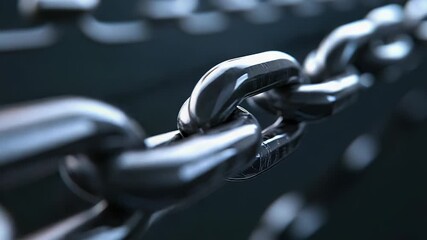 Strong metallic chain connecting showing strength and resistance
