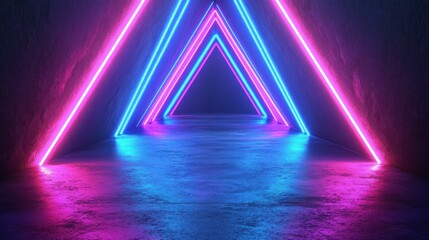 Neon triangle tunnel