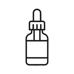 Dropper Bottle Shape-Based Outline Icon, Monochrome, Transparent Background